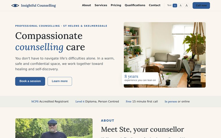 Insightful Counselling counselling website designed by Klariq
